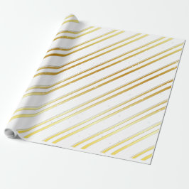 Kies Je Eigen Kleur met Gouden Strepen Cadeaupapier