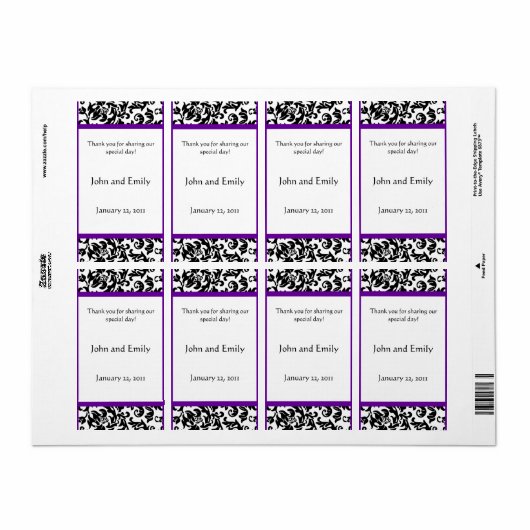 Kies je eigen kleur Wedding Favor Labels (Full Sheet)