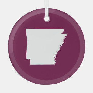 Kies Je Eigen Kleuren Arkansas Kaart Vorm Glas Ornament