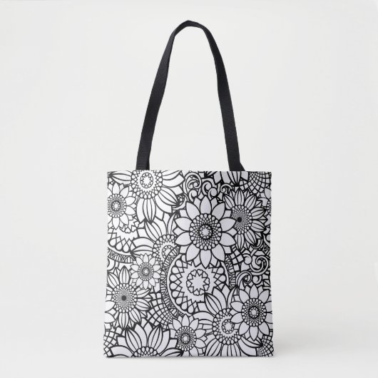Kies je eigen kleuren Bloemen kleuren Bloemen Tote Bag (Voorkant)