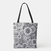 Kies je eigen kleuren Bloemen kleuren Bloemen Tote Bag (Achterkant)