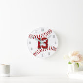 kies je eigen kleuren honkbal ronde klok (Huis)