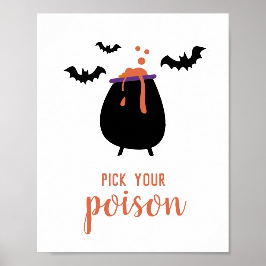 Kies je gif. Cute Halloween party drink Poster (Voorkant)