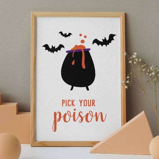 Kies je gif. Cute Halloween party drink Poster