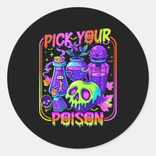 Kies Je Gif Gelukkige Halloween Dag Feest Griezeli Ronde Sticker
