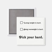 Kies je harde Weight Loss Journey Inspiratie Magneet (Voorkant / Achterkant)