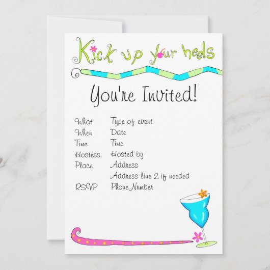 Kies je Heels Uitnodiging White (Achterkant)