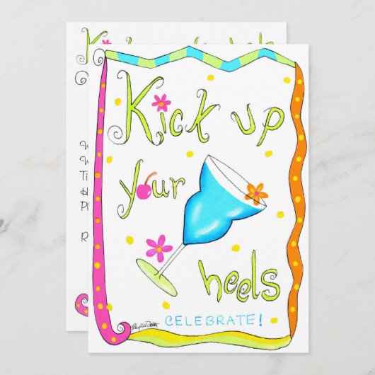 Kies je Heels Uitnodiging White (Voorkant / Achterkant)