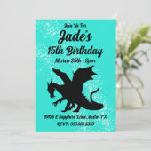 Kies Je Kleur Draak Silhouet Uitnodiging (Staand voorkant)