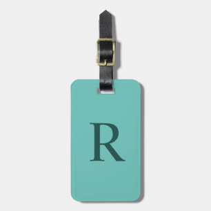 KIES JE KLEUR Licht En Donker Teal Monogram Tas Bagagelabel