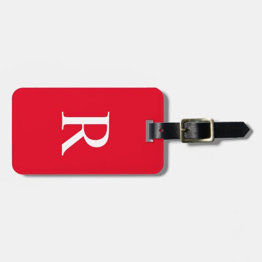 KIES JE KLEUR of Cherry Red Monogram Tas Bagagelabel (Voorkant horizontaal)