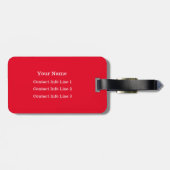 KIES JE KLEUR of Cherry Red Monogram Tas Bagagelabel (Achterkant horizontaal)