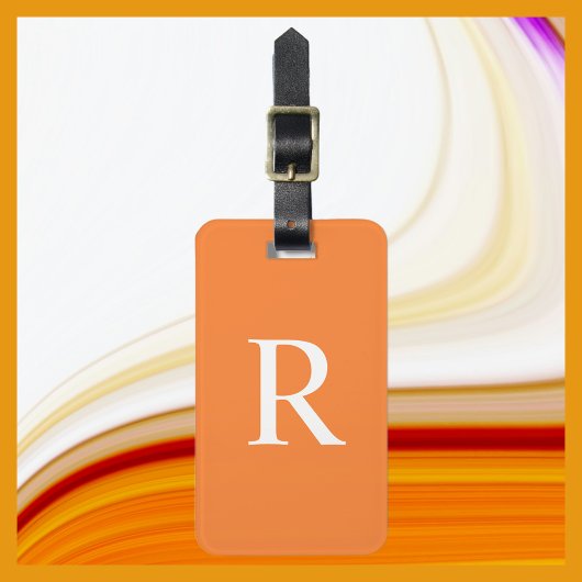 KIES JE KLEUR of Oranje Monogram Tas Bagagelabel