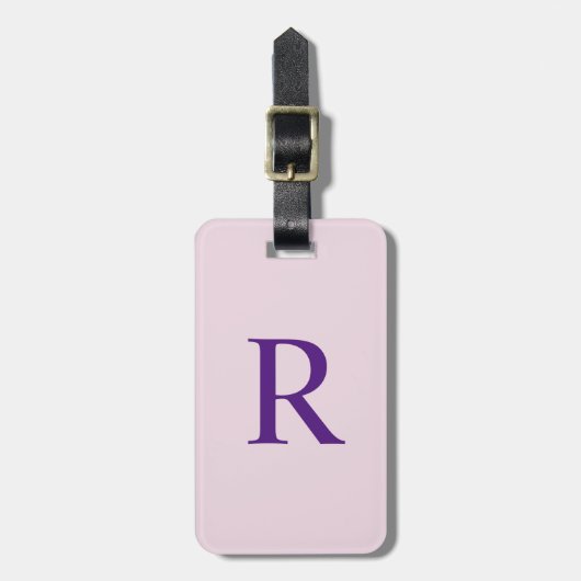 KIES JE KLEUR of Roze Monogramtas  Bagagelabel (Voorkant verticaal)