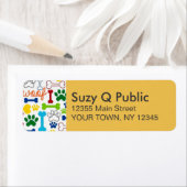 Kies je kleur! Paw Print Persoonlijke Adresetikett Etiket (Insitu)