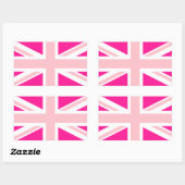 Kies je kleuren Union Jack Rechthoekige Sticker (Vel)