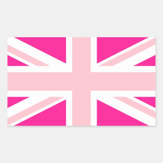 Kies je kleuren Union Jack Rechthoekige Sticker (Voorkant)