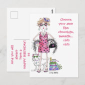 Kies je mannen als Chocolade, Rich Briefkaart (Voorkant / Achterkant)