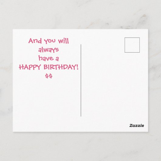 Kies je mannen als Chocolade, Rich Briefkaart (Achterkant)