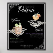 Kies je Poison Skelet Bride & bruidegom Cocktails Poster (Voorkant)