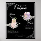 Kies je Poison Skelet Bride & bruidegom Cocktails Poster (Voorkant)