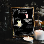 Kies je Poison Skelet Bride & bruidegom Cocktails Poster<br><div class="desc">Niets schreeuwt "Ik doe!" zoals een Halloween-geïnspireerd gotische bruiloft drinken teken. Maak je klaar voor een ijzingwekkende mooie viering als geen ander met ons 'Til Death Do Us Part' skelet & bloemenhalloween gotische thema bruid en bruidegom handtekening drink gotische trouwbord. Onze prachtige gotische pick uw gifbruiloft cocktail teken is voorzien...</div>