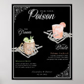 Kies je Poison Skelet Bride & bruidegom Cocktails Poster (Voorkant)