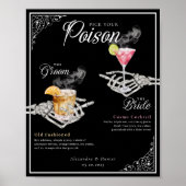 Kies je Poison Skelet Bride & bruidegom Cocktails Poster (Voorkant)
