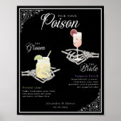 Kies je Poison Skelet Bride & bruidegom Cocktails Poster (Voorkant)