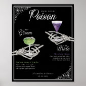 Kies je Poison Skelet Bride & bruidegom Cocktails Poster (Voorkant)