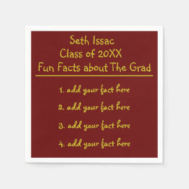 Kies je schoolkleuren Afstuderen Fun Facts Servet