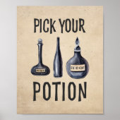 Kies Je Toverdrank | Halloween Feestbord Bord Poster (Voorkant)