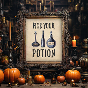 Kies Je Toverdrank Halloween Feestbord Bord Poster