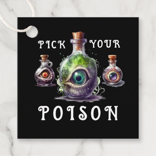 Kies je vergif Halloween cocktail party Bedankjes Labels (Voorkant)