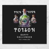 Kies je vergif Halloween cocktail party Bier Etiket (Enkel label)