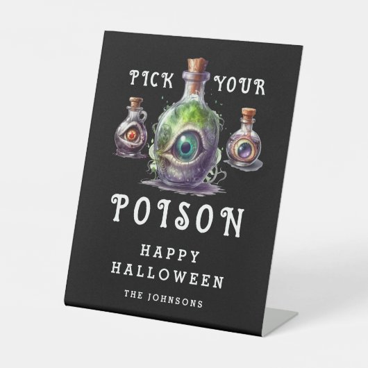 Kies je vergif Halloween cocktail party Reclamebord Met Voetstuk (Voorkant)
