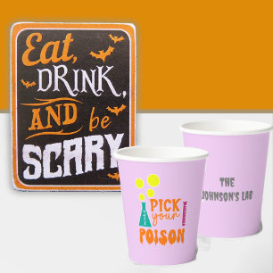 Kies je vergif Halloween feestje Papieren Bekers