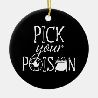 Kies Je Vergif Heksenketel Halloween Zwart Keramisch Ornament