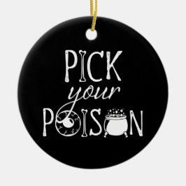 Kies Je Vergif Heksenketel Halloween Zwart Keramisch Ornament