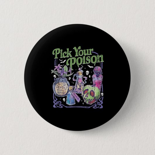 Kies je vergif,  prinses Halloween Ronde Button 5,7 Cm (Voorkant)