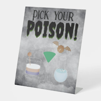 Kies je vergif reclamebord met voetstuk
