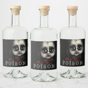 Kies je vergif spookt Halloween feest Likeurfles Etiket