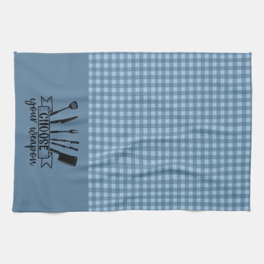 Kies je wapen - Blue Buffalo Plaid Theedoek (Horizontaal)