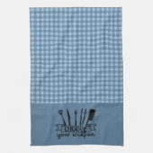 Kies je wapen - Blue Buffalo Plaid Theedoek (Verticaal)