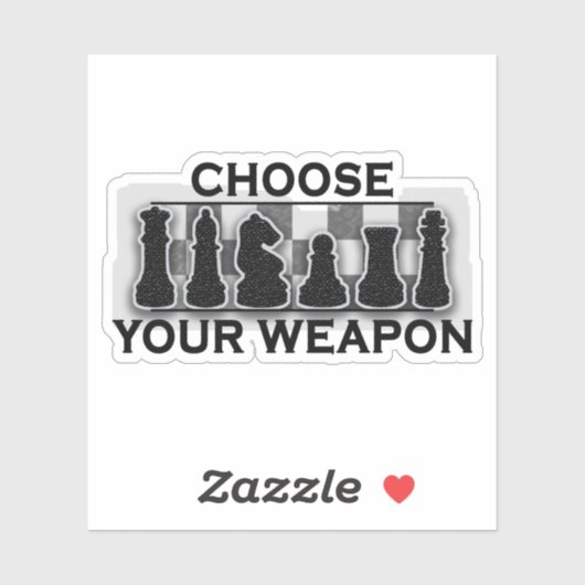 Kies Je Wapen Schaken Spel Sticker (Vel)