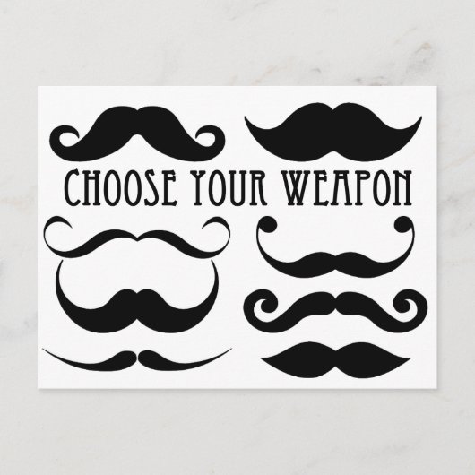 Kies je wapen Stache Briefkaart (Voorkant)