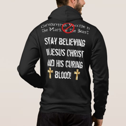 Kies Jezus Christus!  KIES GEEN VACCINES. Hoodie (Achterkant)