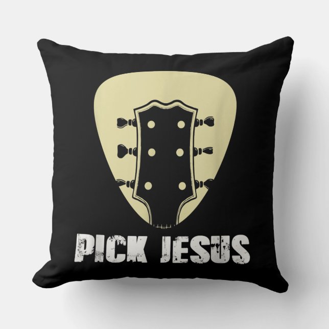 Kies Jezus Religieuze Muzikant Gift Idea Gitaar Kussen (Voorkant)