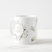 ‘Kies Joy’ Boho Waterverf Krans Inspirerend Koffiemok (Voorkant links)