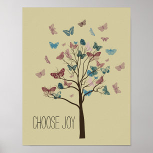 Kies Joy Butterflies-structuur Poster